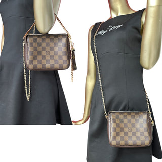 LOUIS VUITTON Damier Ebene Coated Canvas Trousse Pochette Louis Vuitton