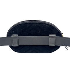 GUCCI Black Velvet Chevron Quilted Star Marmont Waist Bag Gucci