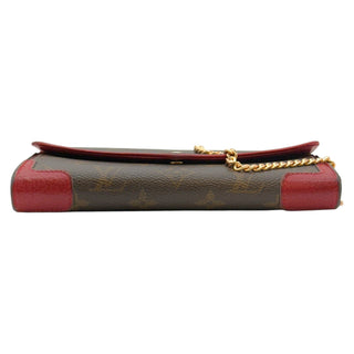 LOUIS VUITTON Red Monogram Retro Sarah Wallet with added Gold Chain Louis Vuitton