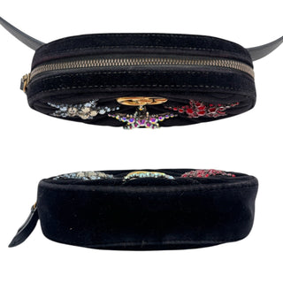 GUCCI Black Velvet Chevron Quilted Star Marmont Waist Bag Gucci