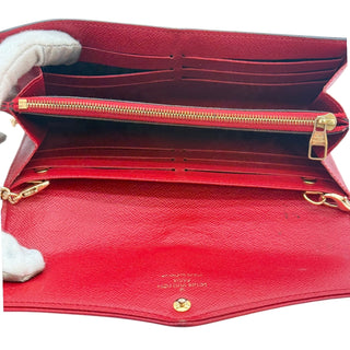 LOUIS VUITTON Red Monogram Retro Sarah Wallet with added Gold Chain Louis Vuitton