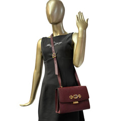 GUCCI Burgundy Leather Zumi Crossbody Bag Gucci