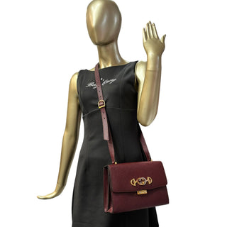 GUCCI Burgundy Leather Zumi Crossbody Bag Gucci