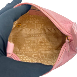 CHANEL Pink Leather Ginza Camellia Mini Handle Bag Chanel