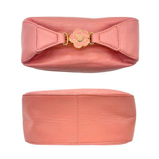CHANEL Pink Leather Ginza Camellia Mini Handle Bag Chanel
