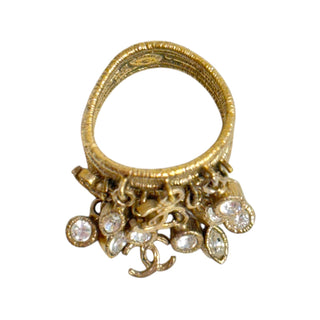 CHANEL Coco Mark Rhinestone Charm Ring CHANEL