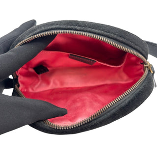 GUCCI Black Velvet Chevron Quilted Marmont Waist Bag Gucci