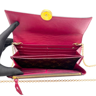 LOUIS VUITTON Monogram Flore Wallet with Added Chain Louis Vuitton