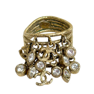 CHANEL Coco Mark Rhinestone Charm Ring CHANEL