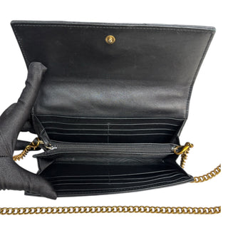 GUCCI Black Leather GG Marmont Wallet with Chain