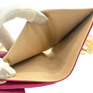 CHANEL Pink Lambskin Camellia Compact Wallet Chanel