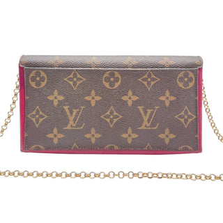 LOUIS VUITTON Monogram Flore Wallet with Added Chain Louis Vuitton