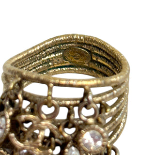 CHANEL Coco Mark Rhinestone Charm Ring CHANEL