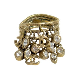 CHANEL Coco Mark Rhinestone Charm Ring CHANEL