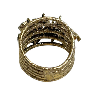 CHANEL Coco Mark Rhinestone Charm Ring CHANEL