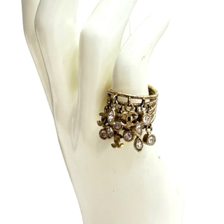 CHANEL Coco Mark Rhinestone Charm Ring CHANEL