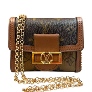 LOUIS VUITTON Monogram Dauphine Compact Wallet with Added Chain Louis Vuitton
