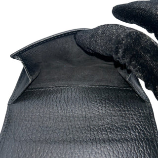 GUCCI Black Leather GG Marmont Compact Wallet with Adjustable Chain Gucci