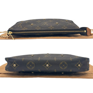 Custom LOUIS VUITTON Monogram Pochette Accessoires with Added Unbranded Chain Louis Vuitton