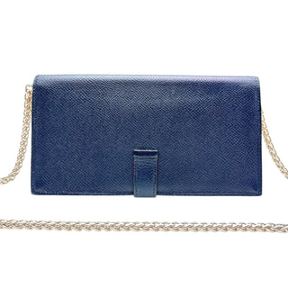 HERMES Bicolor Epsom Bearn Wallet with Silver Crossbody Chain Hermes