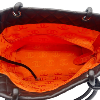 CHANEL Brown Lambskin Cambon Tote Chanel