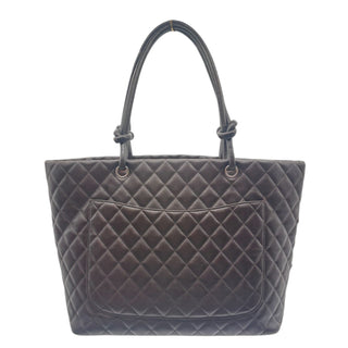 CHANEL Brown Lambskin Cambon Tote Chanel