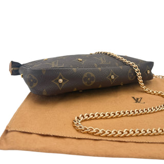 LOUIS VUITTON Custom Monogram Pochette Accessoires with Added Unbranded Chain Louis Vuitton