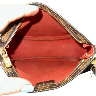 LOUIS VUITTON Damier Ebene Coated Canvas Trousse Pochette Louis Vuitton