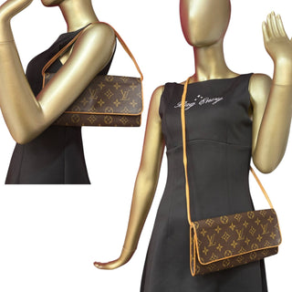 LOUIS VUITTON Monogram Coated Canvas Pochette Twin GM Louis Vuitton