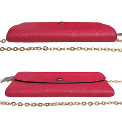 LOUIS VUITTON Pink Monogram Empreinte Emilie Wallet with added Chain