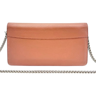 LOUIS VUITTON Pink Taurillon Capucines Leather Wallet with Chain Louis Vuitton