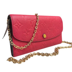 LOUIS VUITTON Pink Monogram Empreinte Emilie Wallet with added Chain