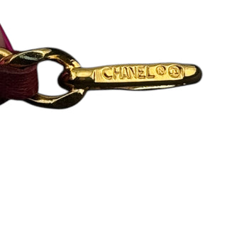 CHANEL Red Leather Chain Belt Chanel