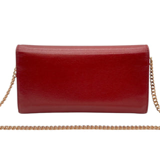 GUCCI Red Leather GG Logo Wallet with added Chain Gucci