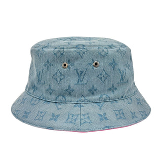 LOUIS VUITTON Denim Monogram Bucket Hat Louis Vuitton