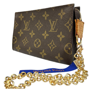 LOUIS VUITTON Monogram Coated Canvas Poche 17 with Wrist Chain Louis Vuitton