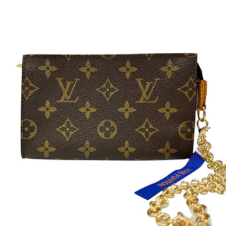 LOUIS VUITTON Monogram Coated Canvas Poche 17 with Wrist Chain Louis Vuitton