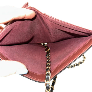 CHANEL Black Lambskin GHW Quilted Yen Wallet Chanel