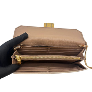 Miu Miu Bi Color Leather Madras Wallet with Chain Prada