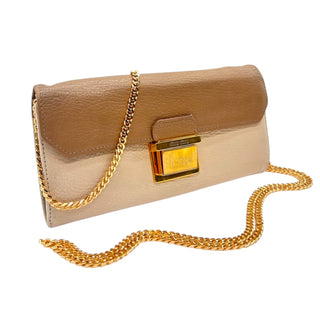 Miu Miu Bi Color Leather Madras Wallet with Chain Prada