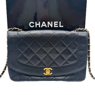CHANEL Black Lambskin Medium Diana Single Flap Bag Chanel