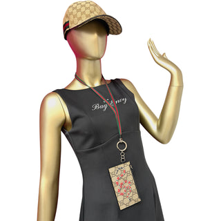 GUCCI Kingsnake GG Supreme Lanyard Card Holder Wallet Gucci