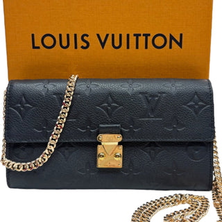 LOUIS VUITTON Black Empreinte Leather Metis Wallet with Chain Louis Vuitton