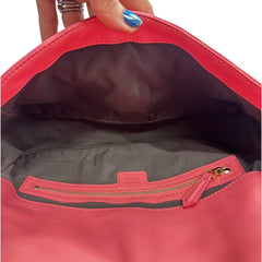 FENDI Pink Nappa Lambskin FF 1974 Embossed Baguette Fendi