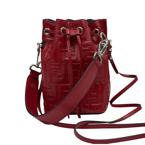 FENDI Red Calfskin Mini Bucket Bag Fendi