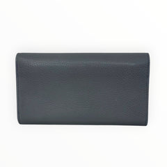 GUCCI Grey Pebbled Leather GG Marmont Wallet with Chain Gucci