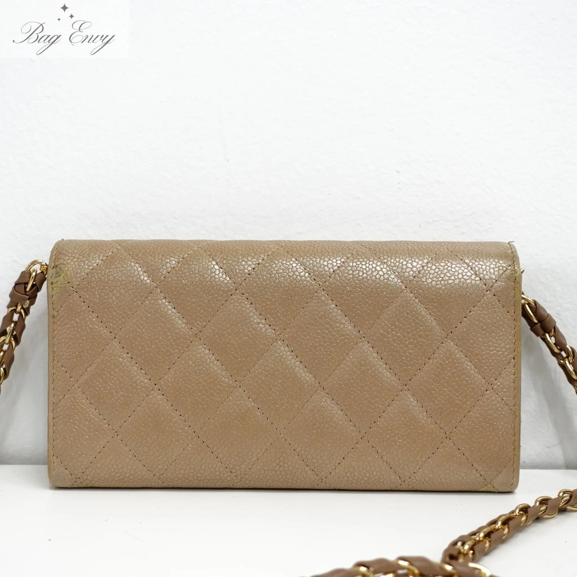 CHANEL Caviar Long Flap Wallet with Unbranded Chain - Bag Envy
