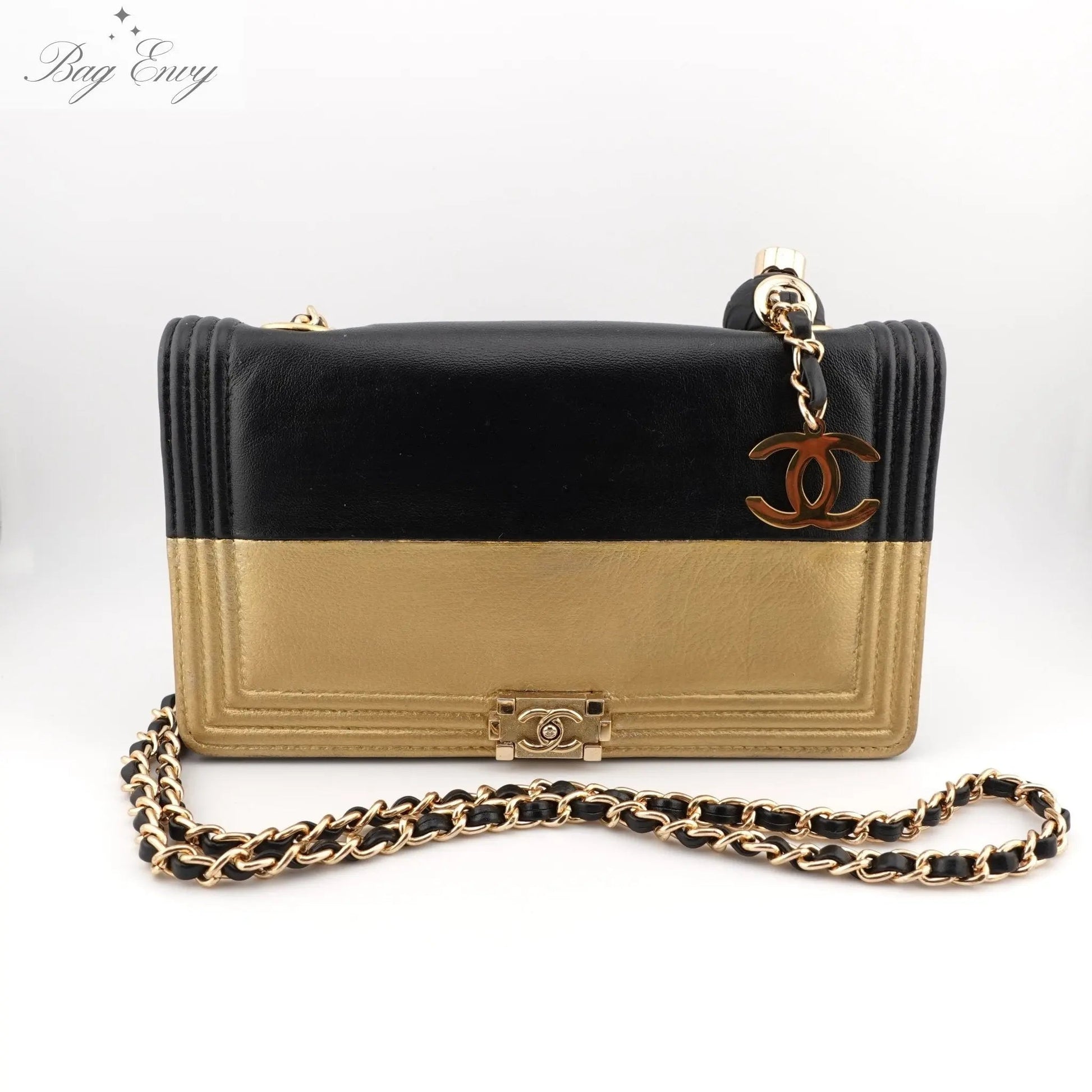 CHANEL Goatskin Boy Bifold Wallet on Adjustable Chain - Bag Envy