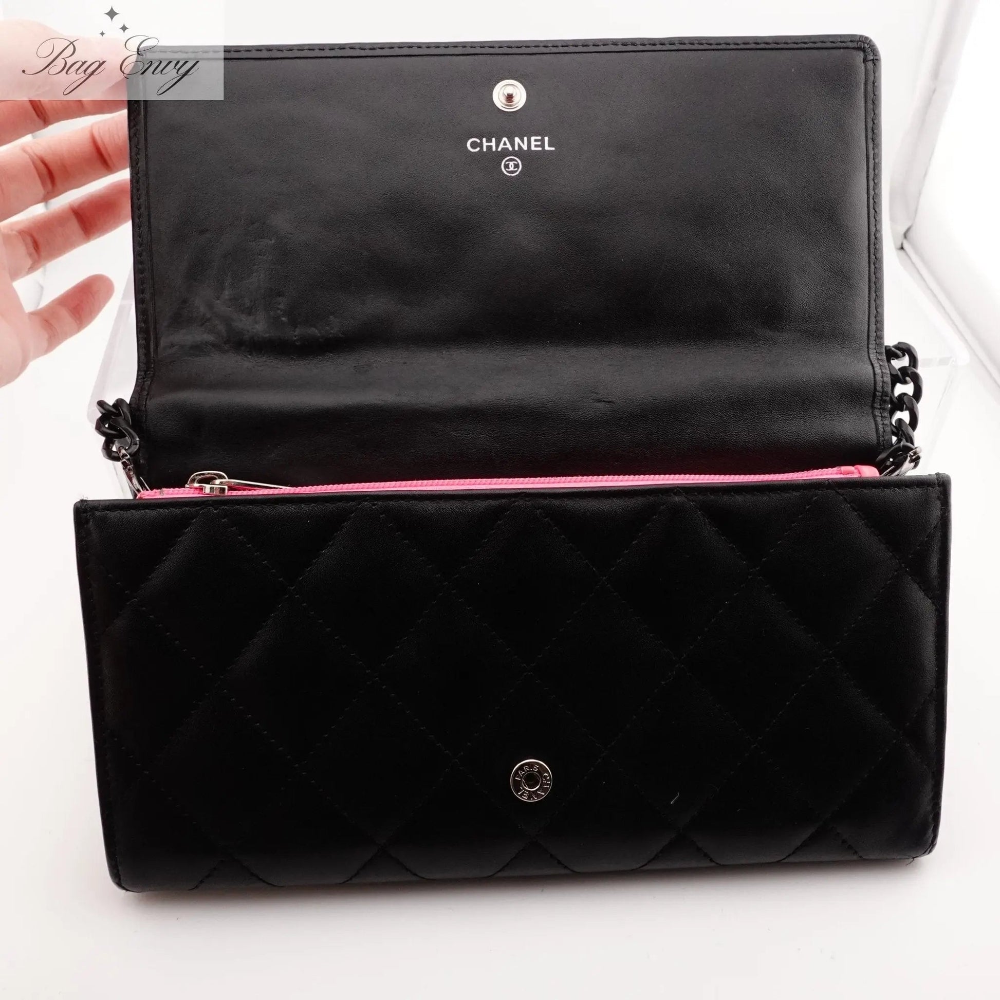 CHANEL Lambskin Cambon Full Flap Wallet on Chain - Bag Envy