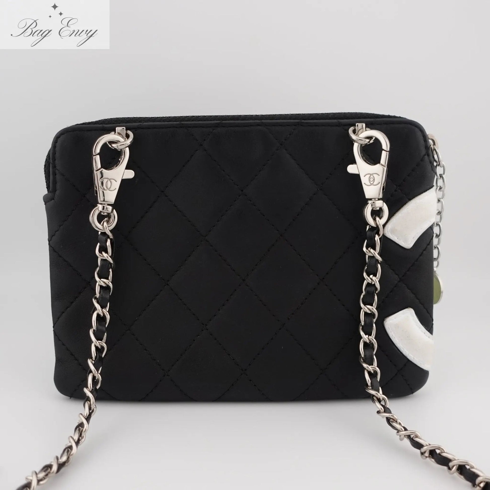 CHANEL Lambskin Cambon Zip Pouch on Adjustable Chain - Bag Envy